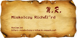 Miskolczy Richárd névjegykártya